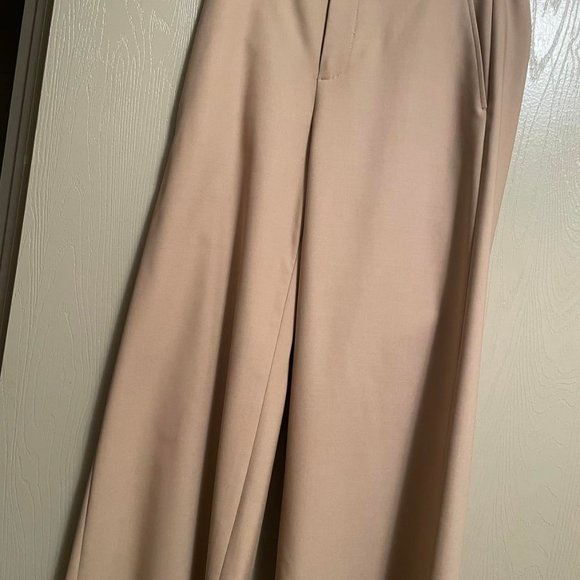 New S 2 VINCE Wool Wide Leg Cullotes Trousers Pants Beige Ginger Elegant - Picture 7 of 10